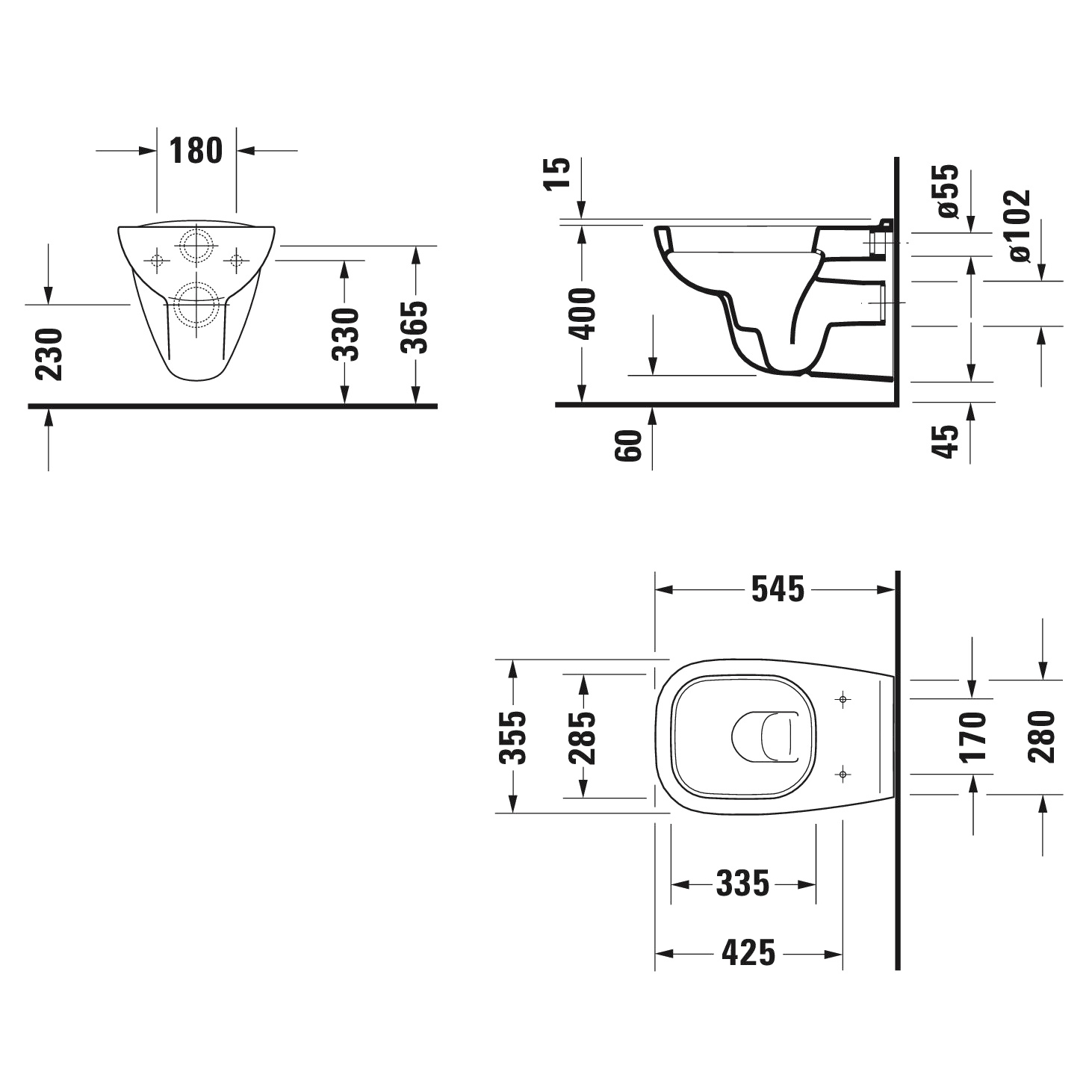 Duravit D-Code Унитаз подвесной 35х54см, сиденье без микролифта, цвет: белый