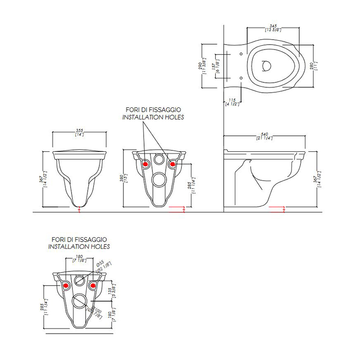 Devon&Devon Westminster Унитаз подвесной 35x54см, цвет: белый