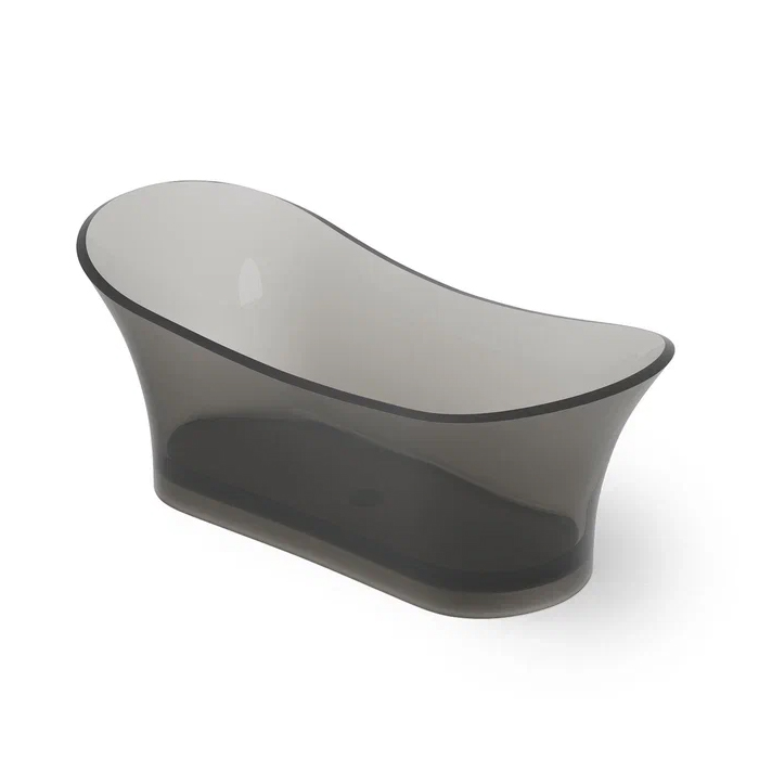 Dea Design Elegant Ванна 175x75x68см., отдельностоящая, Glasstech, прозрачная смола, цвет: Smoky Black R4