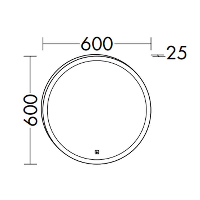 Burgbad Eqio Зеркало круглое с подсветкой 5700K, D=600 мм, с сенсорным вкл./выкл. IP44