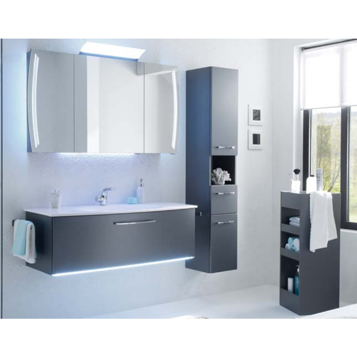 Pelipal Solitaire 7025 Комплект мебели с зеркальным шкафчиком и светильником, 120см, подвесной, Цвет: стальной серый