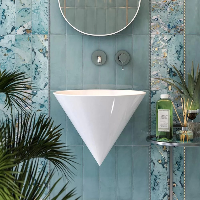 Kerama Marazzi Cono Раковина 44.5х44.5х35см., подвесная, без отв., без перелива, цвет: белый глянцевый
