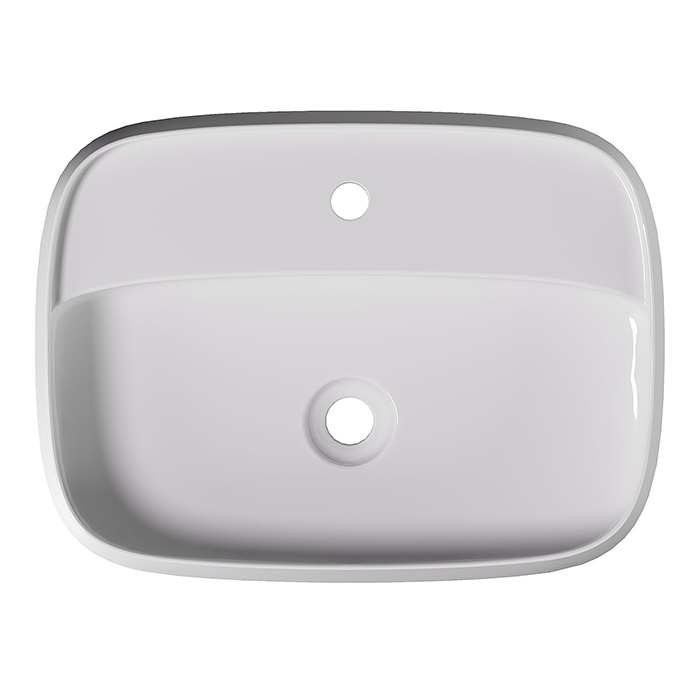 Alice Nur Plan Раковина 60x45x15см., накладная, 1 отв., цвет: белый глянцевый