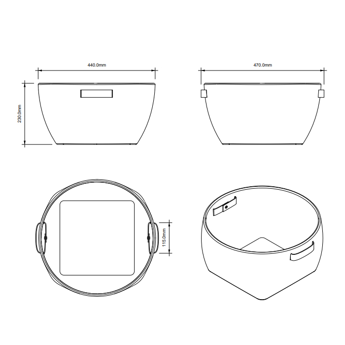 Decor Walther Basket KORB Коробка универсальная 47x44х23см., настольная, цвет: ротанг темный