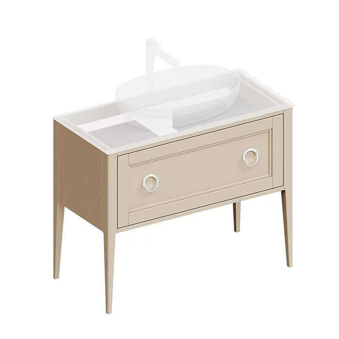 Kerama Marazzi Plaza Classic Тумба напольная 100см, 1+1 ящик, цвет: капучино матовый