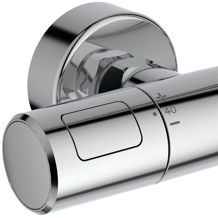 Ideal Standard Ceratherm T25 Душевая стойка, с термостатическим смесителем, ручным душем и шлангом, корпус Coolbody, руч. душ: 3 режима, верх. душ: 25см., цвет: хром