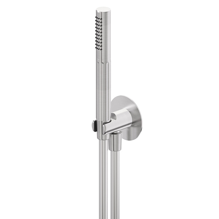 Newform Ionika Лейка ручная с держателем и шлангом, цвет: PVD brushed stainless Stell