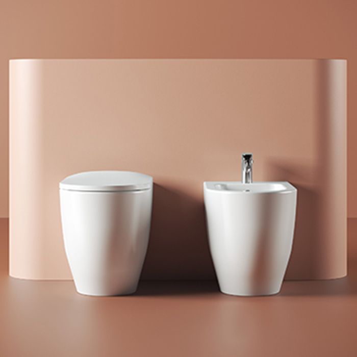 Artceram Monet Унитаз напольный 36х52см., приставной Rimless, цвет: белый глянцевый