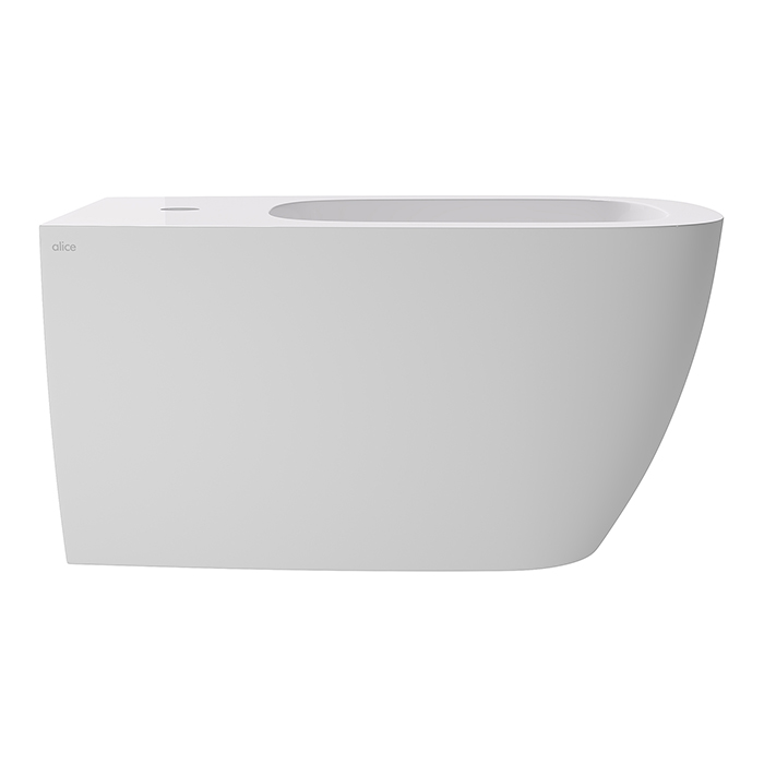 Alice Wunder Биде подвесное 53х31см., с набором для крепления, цвет: белый глянцевый