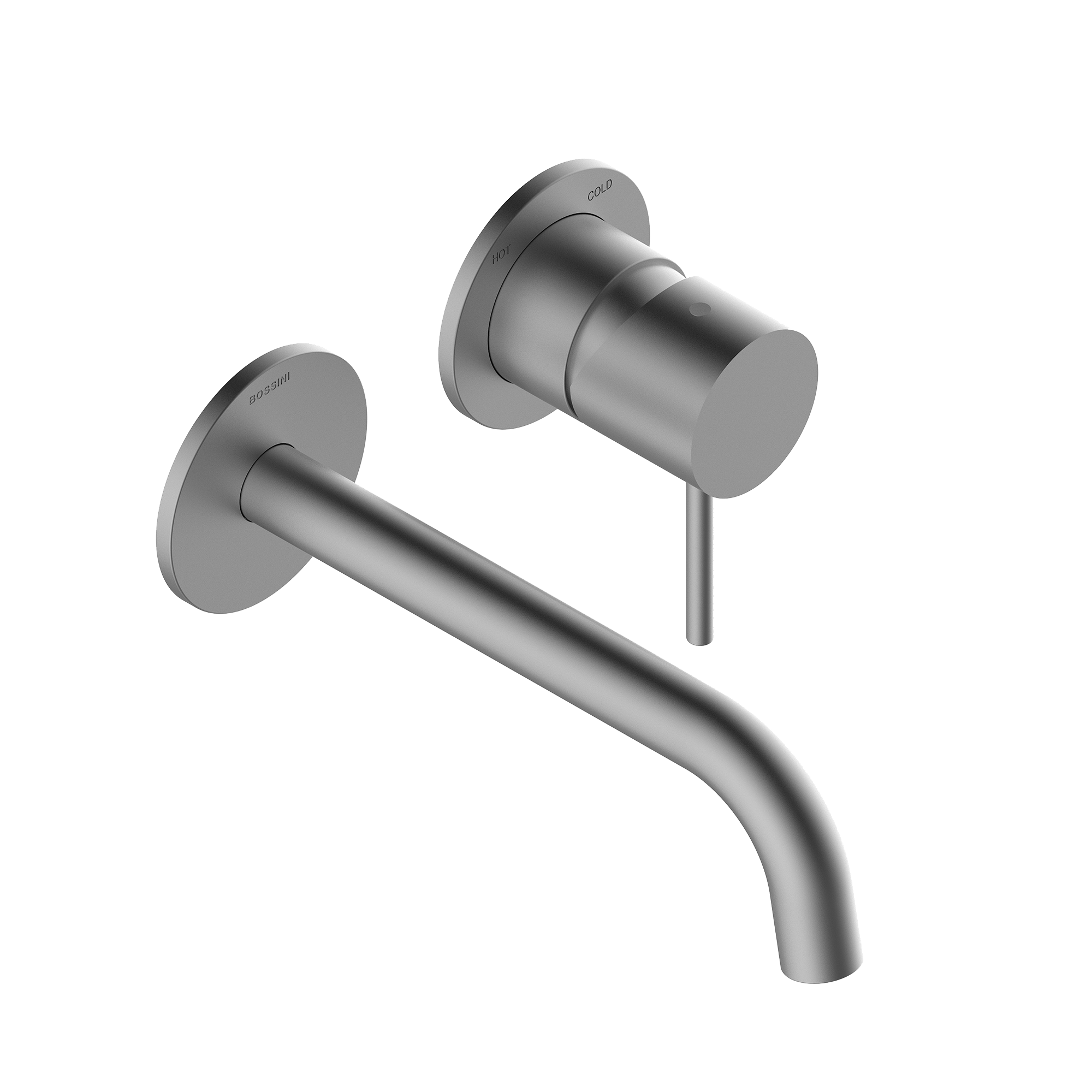 Bossini Teo Line Смеситель встраиваемый для раковины, излив 18,5 см, цвет: Brushed Nickel 