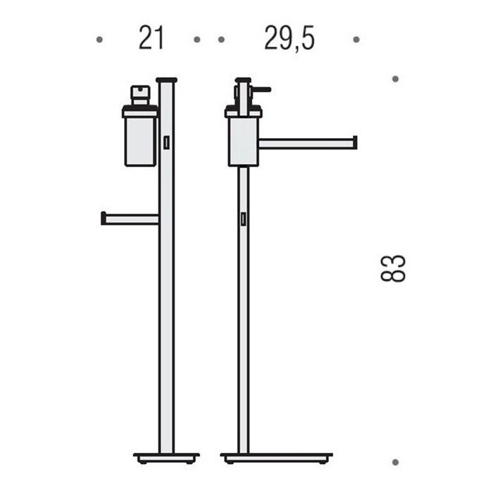 Colombo Units Стойка с аксессуарами, DX, держатель для т/б, дозатор для мыла, цвет: хром