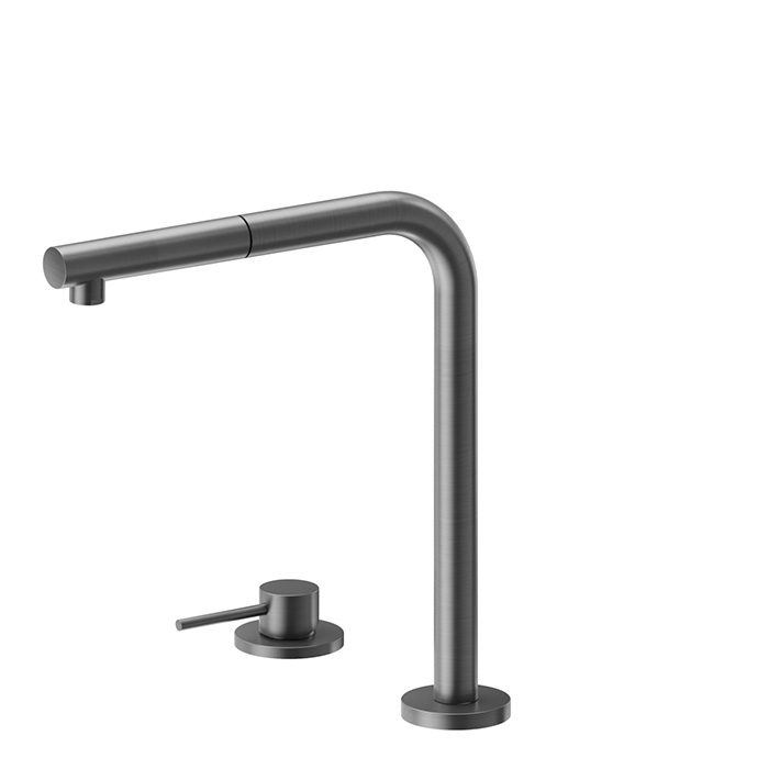 Newform XT Смеситель для кухни, на 1 отв., излив: 22см., цвет: PVD Brushed Gun metal