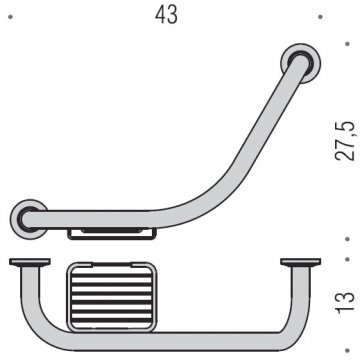 Colombo Units Поручень для ванны, с мыльницей, цвет: хром