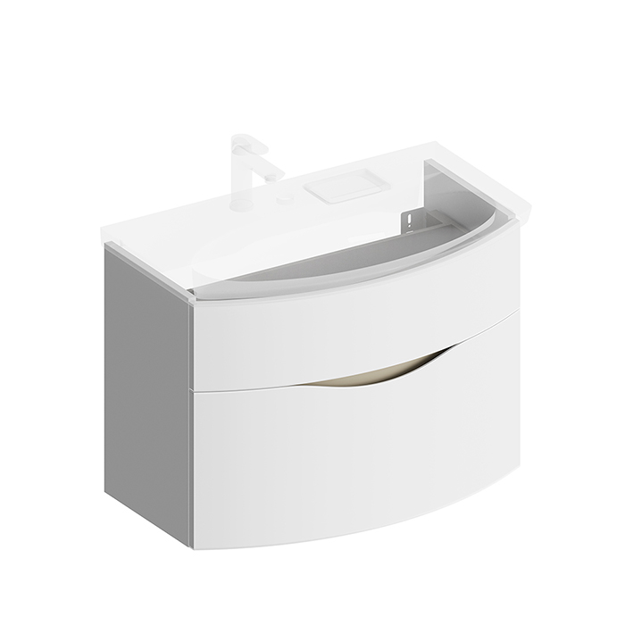 Kerama Marazzi Riva Тумба подвесная 80см, с раковиной, цвет: белый матовый