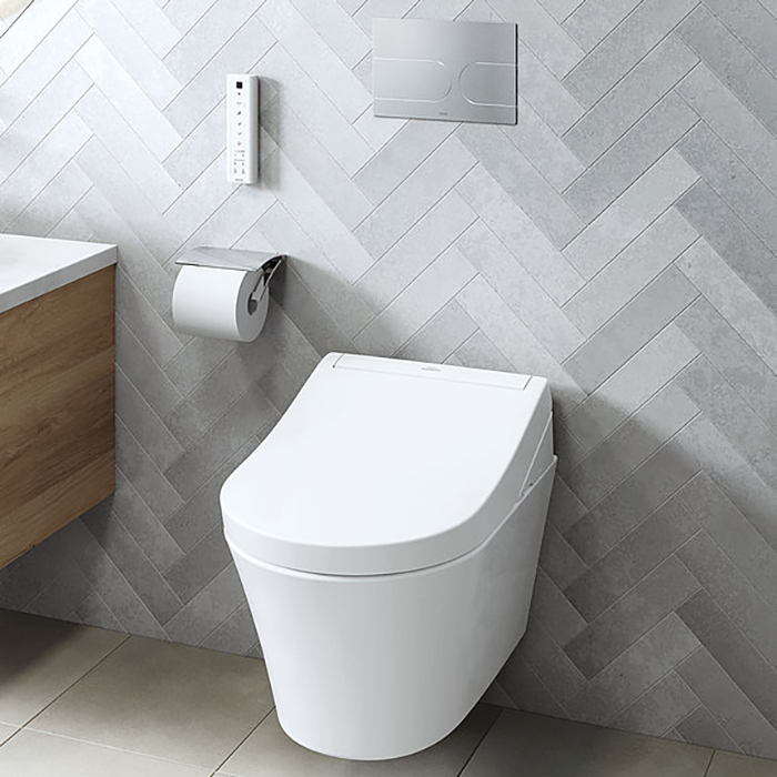 TOTO RG Унитаз 38x58x33.5см., подвесной, безободковый, с сиденьем Washlet RG Lite, цвет: белый глянцевый