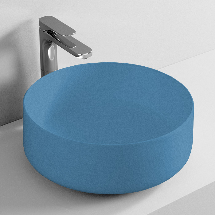Artceram Cognac Раковина накладная Ø 42 см, Saniglaze, цвет: blue avio