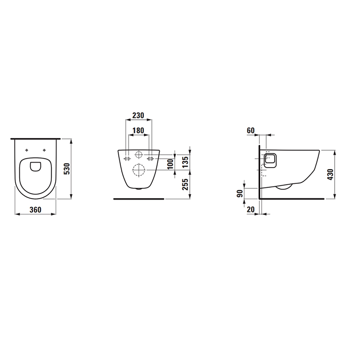 Laufen Pro Комплект подвесной унитаз 53x36x34.5см., сиденье с механизмом мягкого закрывания, безободковый, цвет: белый