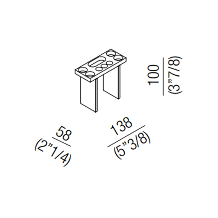 Agape Puzzle Подставка для косметических средств 13.8x5.8x10 см, цвет: серый