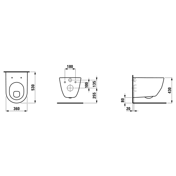 Laufen Pro Унитаз подвесной 53x36x35см.,  с полочкой, цвет: белый