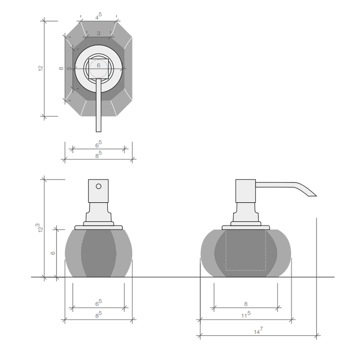 Decor Walther Kristall SSP Дозатор для мыла, настольный, цвет: хрусталь антрацит/хром