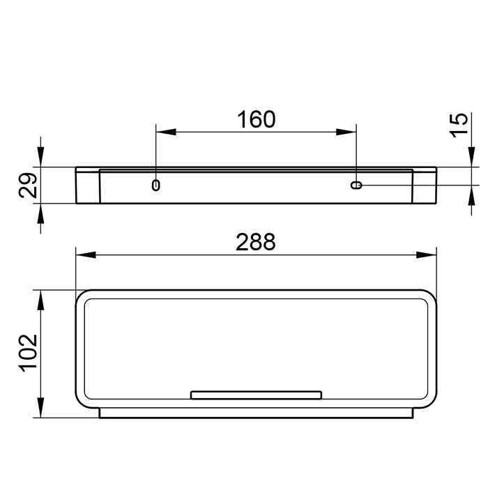 Keuco Plan Полочка для душа, подвесная, со стеклоочистителем, цвет: хром/белый