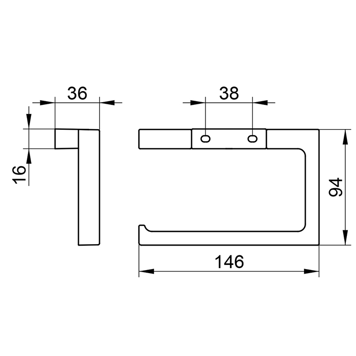 Keuco Edition 11 Держатель т/б, поворотный, подвесной, цвет: черный матовый