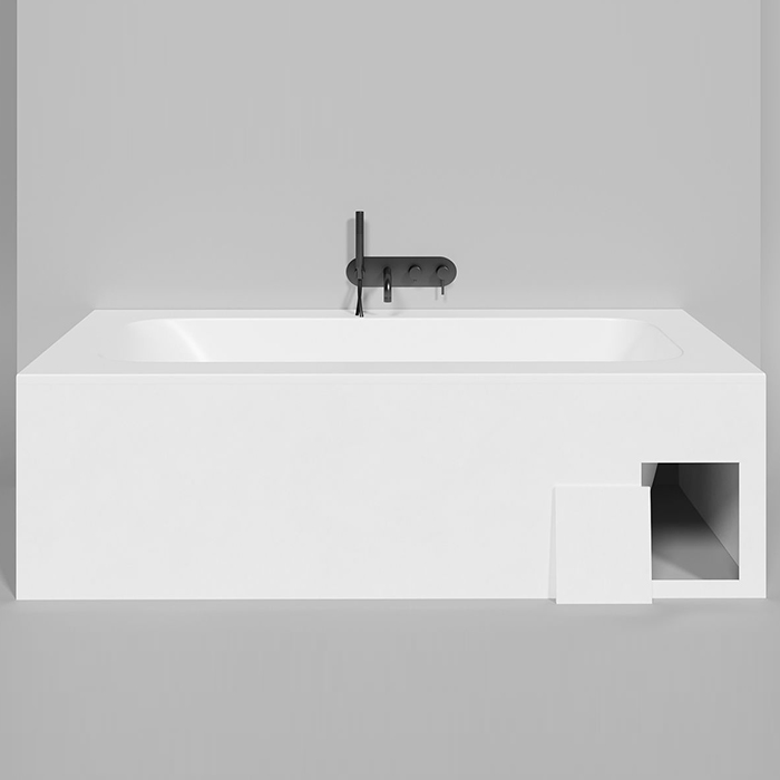 Salini Orlanda Plus Встраиваемая ванна 190х100х60cм, "Up&Down", сифон, щелевой слив-перелив, S-Stone, цвет: белый матовый