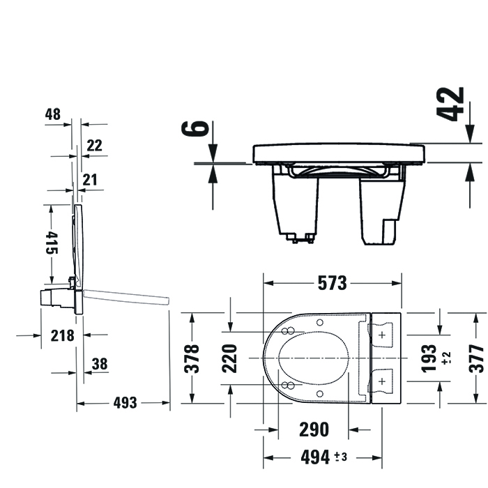 Duravit Starck F Plus Крышка Sensowash с возможностью подключения автосмыва