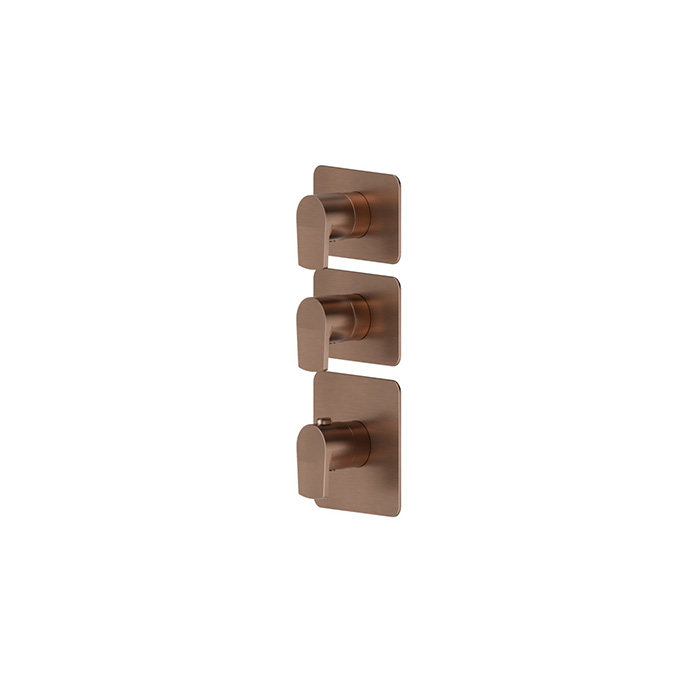 Newform Haka Смеситель для душа, термостатический, на 2 источника, цвет: PVD brushed copper bronze