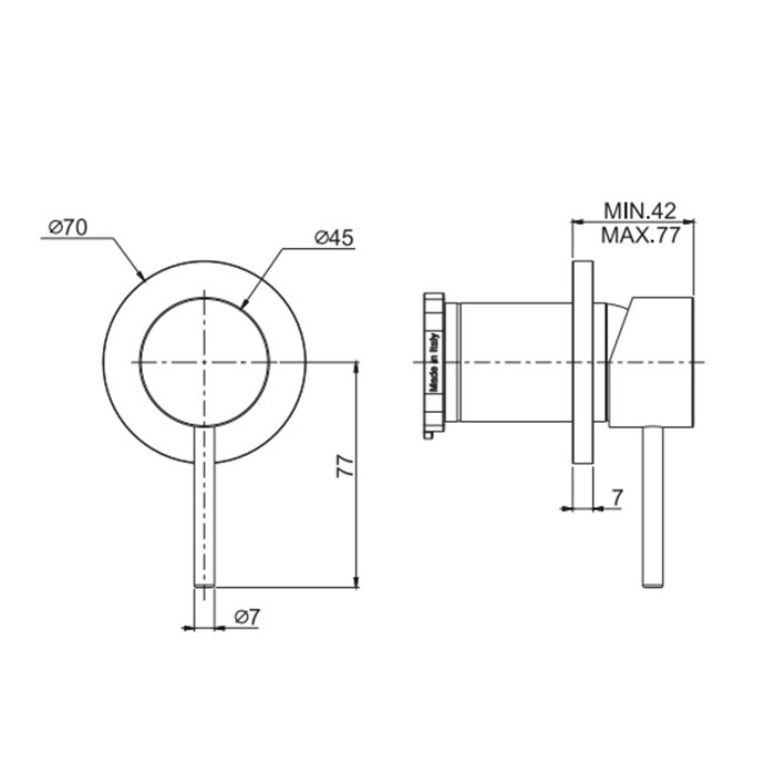 Fima Carlo Frattini Spillo Up F3033N1NS Однорычажный встраиваемый смеситель для ванны и душа, внешняя часть, цвет: чёрный матовый
