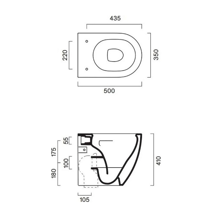 Catalano Sfera Унитаз 50х35см., напольный, безободковый, цвет: белый глянцевый