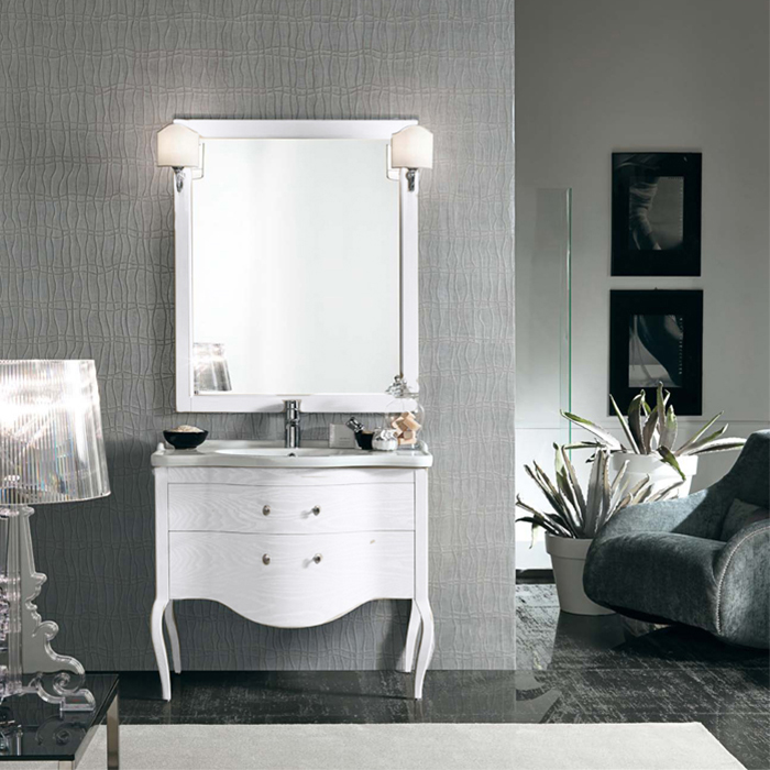 EBAN Sonia Комплект мебели 95 см с зеркалом Marika, напольный, цвет: BIANCO DECAPE