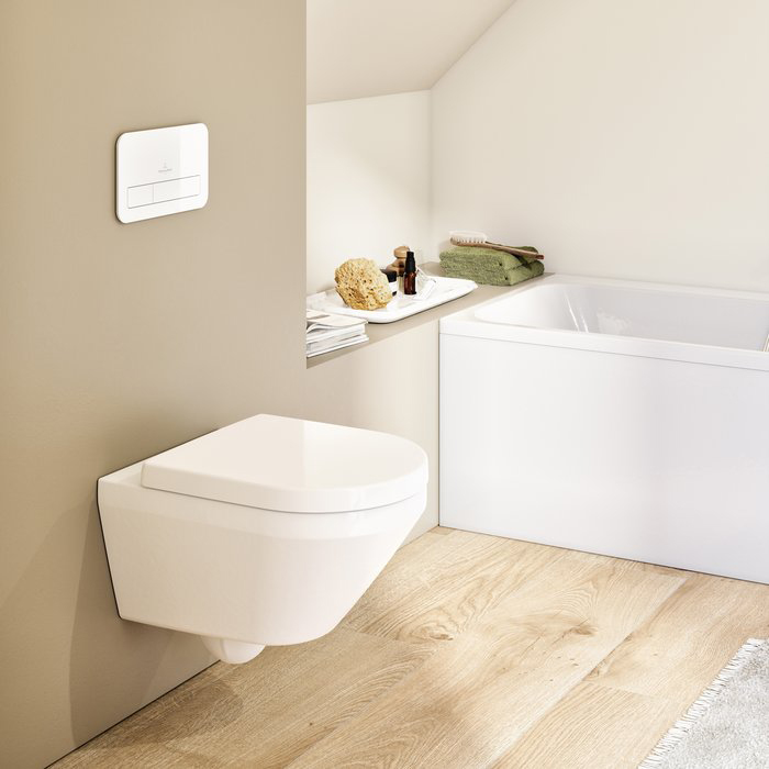 Villeroy&Boch Architectura Унитаз подвесной 37х53х33см, безободковый, смыв Tornado, в комплекте сиденье SoftClosing, цвет: альпийский белый