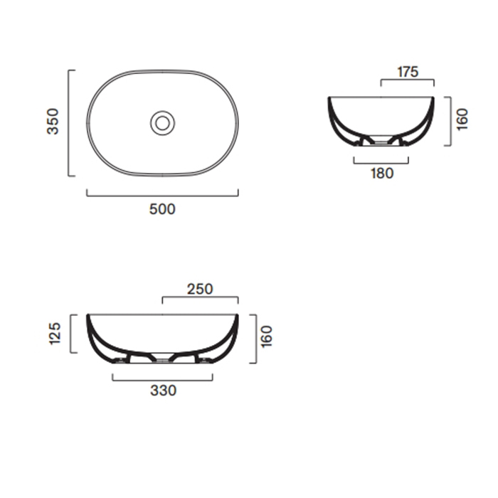 Catalano Sfera Раковина накладная 50х35см., цвет: белый глянцевый