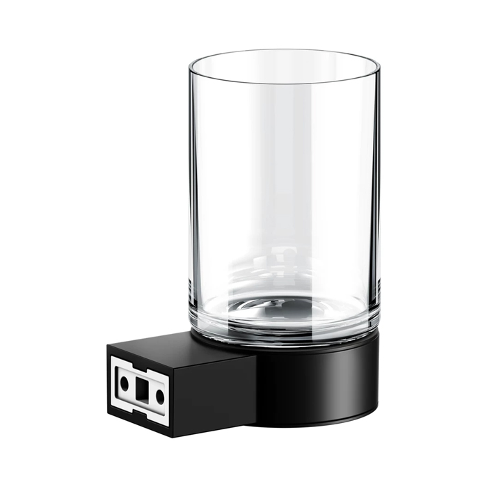 Keuco Plan Стакан, подвесной, хрустальный, цвет: прозрачный/черный матовый