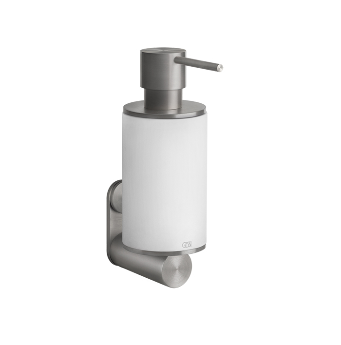Gessi 316 Дозатор для жидкого мыла подвесной, цвет: шлифованная сталь/белый