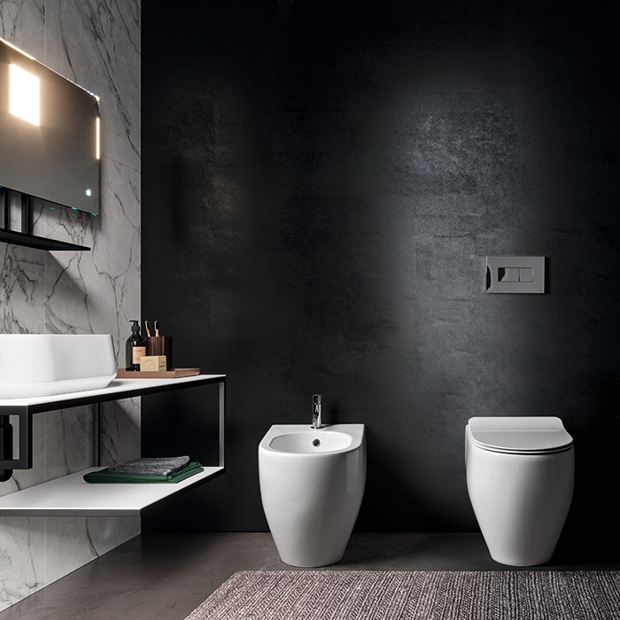 Kerasan Flo NEW Унитаз напольный 53х37см., безободковый, цвет: белый