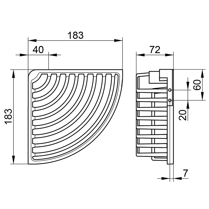 Keuco Полочка для душа, подвесная, угловая, цвет: хром