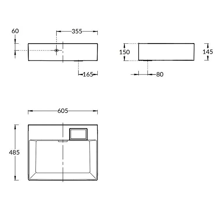 Kerama Marazzi Logica Раковина накладная, 60.5х48.5см., без отв., цвет:  белый глянцевая