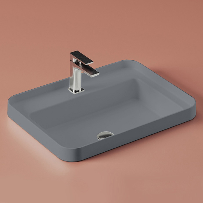 Artceram Fuori Scala Раковина 60х45 см, встраиваемая, с 1 отв., без перелива, цвет: denim