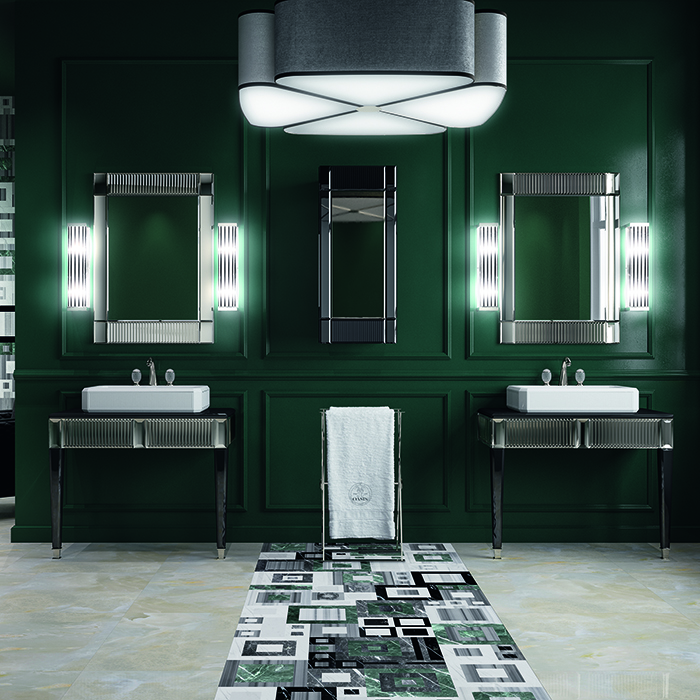 Oasis Rialto Комплект мебели напольный, №2, L98xP51x H:200см, цвет: black glass/хром