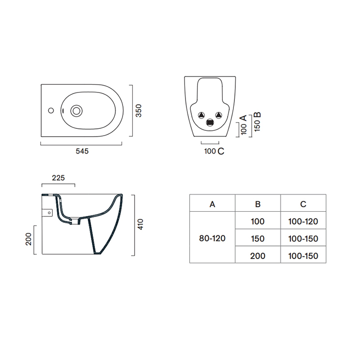 Catalano Sfera Биде напольное 55х35см., с 1 отв. под смеситель, цвет: белый глянцевый