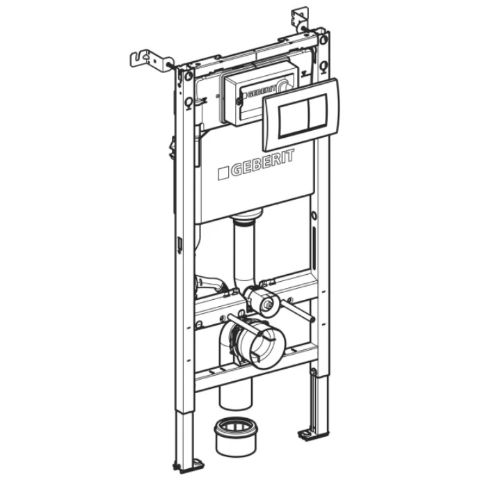 Geberit Duofix Инсталляция для подвесного унитаза 112см., со смыв. бачком Delta 12 см., с креплением и клавишей Delta20