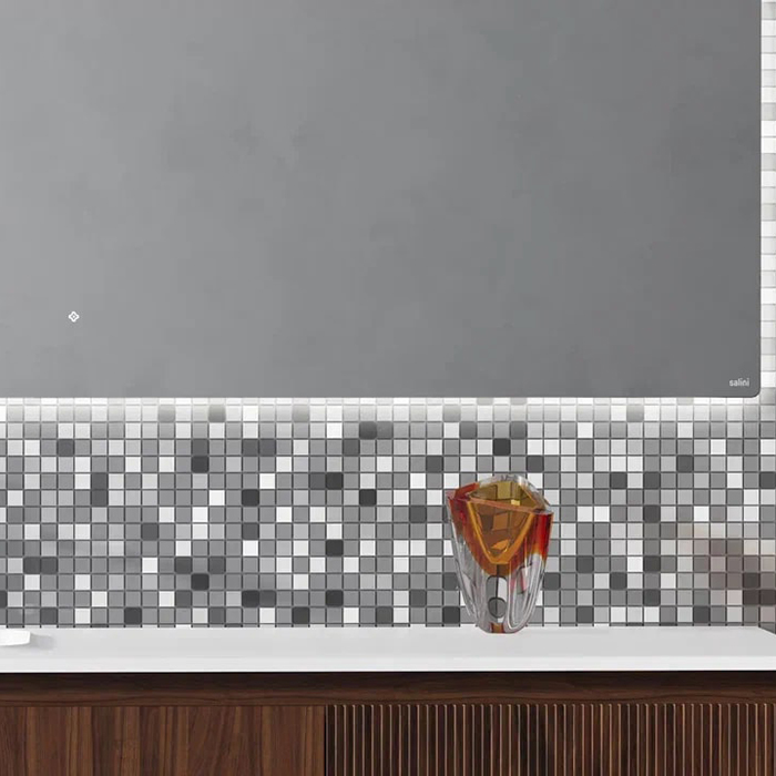 Salini Зеркало для ванны OMBRA 100х90х2.5см., с LED подсветкой, влагостойкое AGC Сrystalvision, сенс. выкл., крепления, обогрев, антизапот.