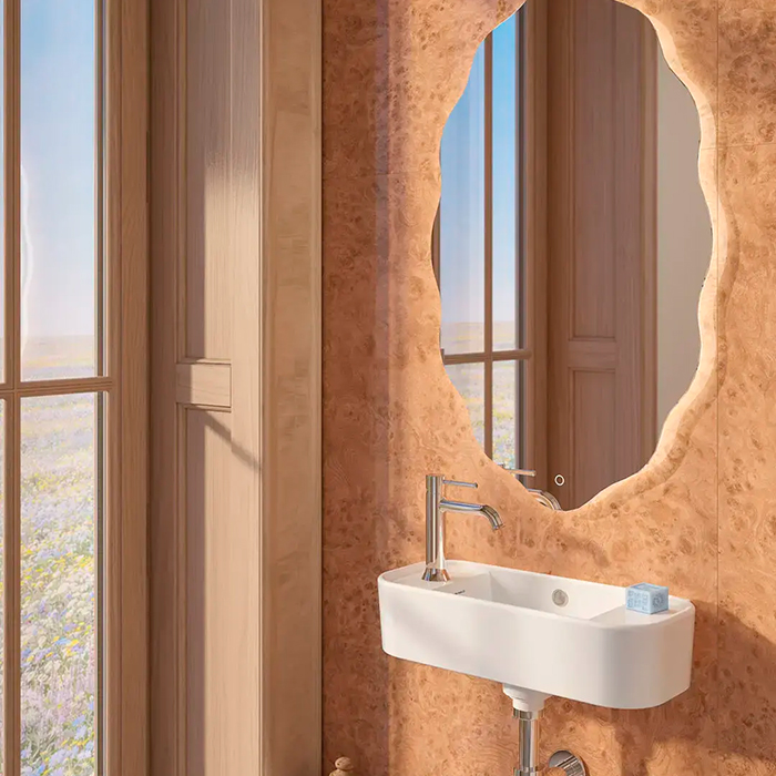 Kerama Marazzi Elegance Раковина подвесная 51x23см, с 1 отв., левосторонняя, цвет: белый глянцевый