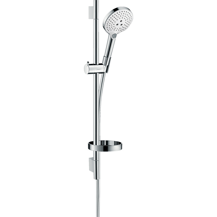 Hansgrohe Raindance Select S Душевой набор: штанга 65см, ручной душ, 3jet (Rain, RainAir, WhirlAir), мыльница, шланг, цвет: белый/хром