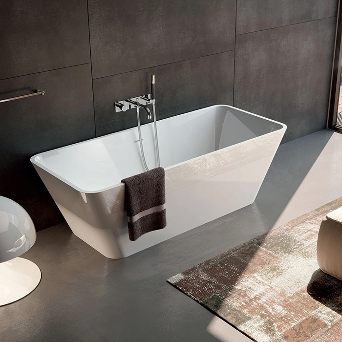 Gruppo Treesse Viva Ванна отдельностоящая 165х70см, из искусственного камня, цвет: белый