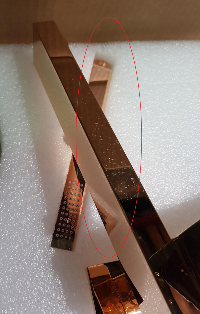 Bongio Line Смеситель напольный, излив 212 см, цвет розовое золото (уценен)