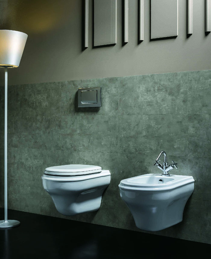 Azzurra Charme Унитаз подвесной 52x40xH36 см, c креплением KIT 2000 CF, цвет: Bianco lucido