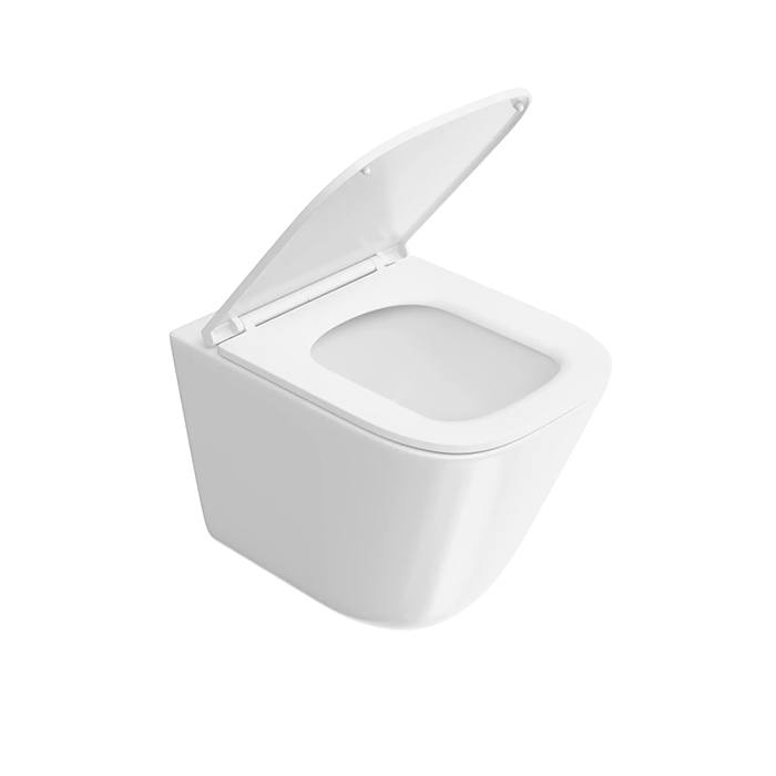 Kerama Marazzi Cubo Унитаз 34х48см, подвесной, смыв торнадо, с крепежом и сиденьем, цвет: белый глянцевый